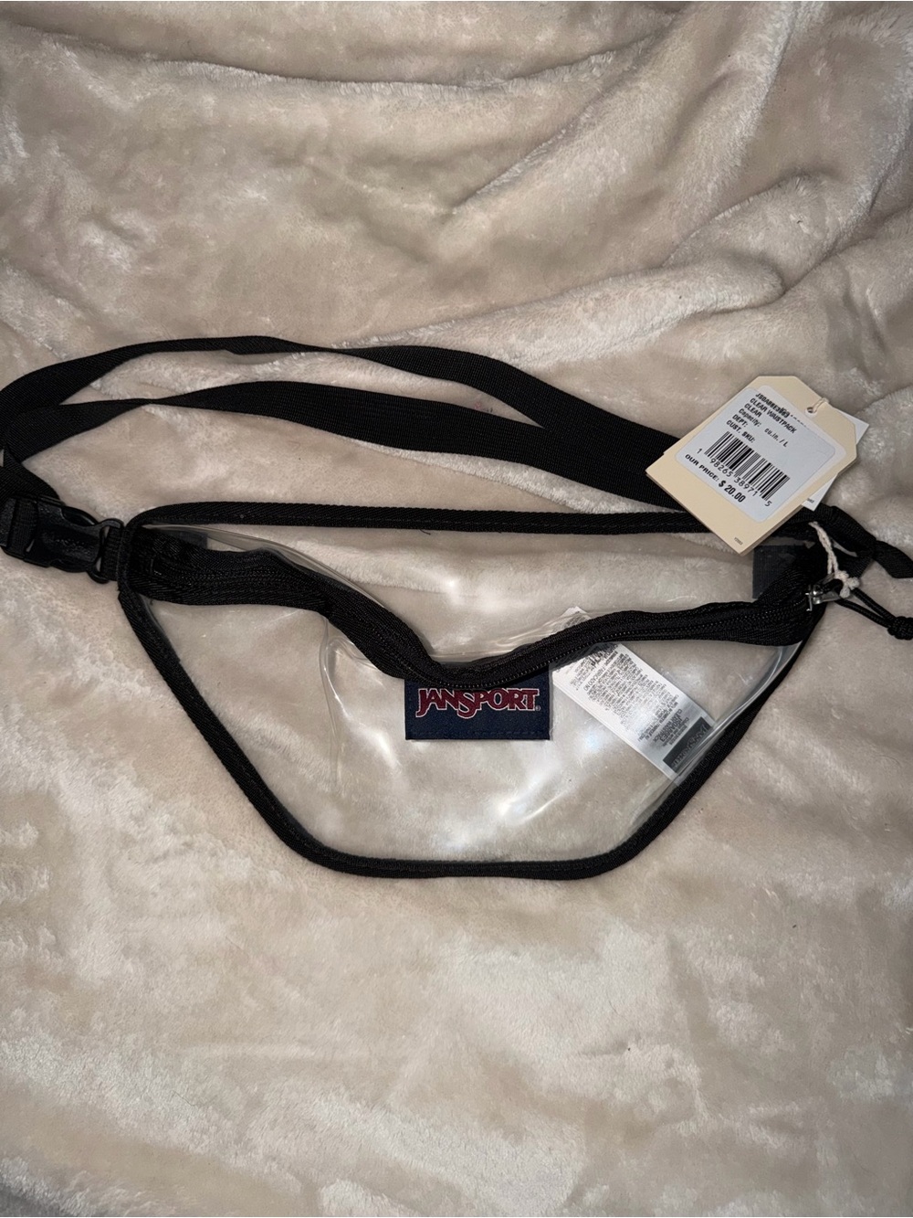 JanSport Clear Fanny Pack with Black Trim